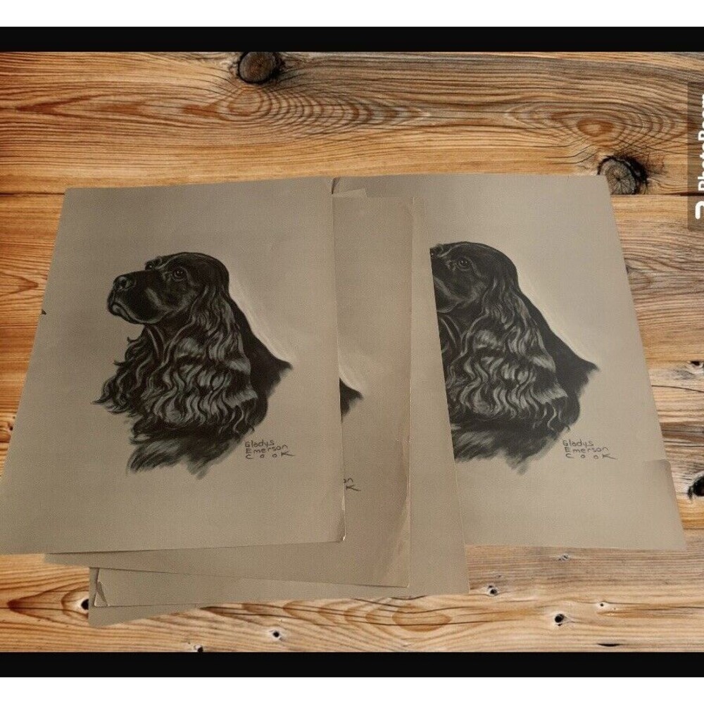 Gladys Emerson Cook lot of five vintage identical cocker spaniel . Resellers - Picture 2 of 10